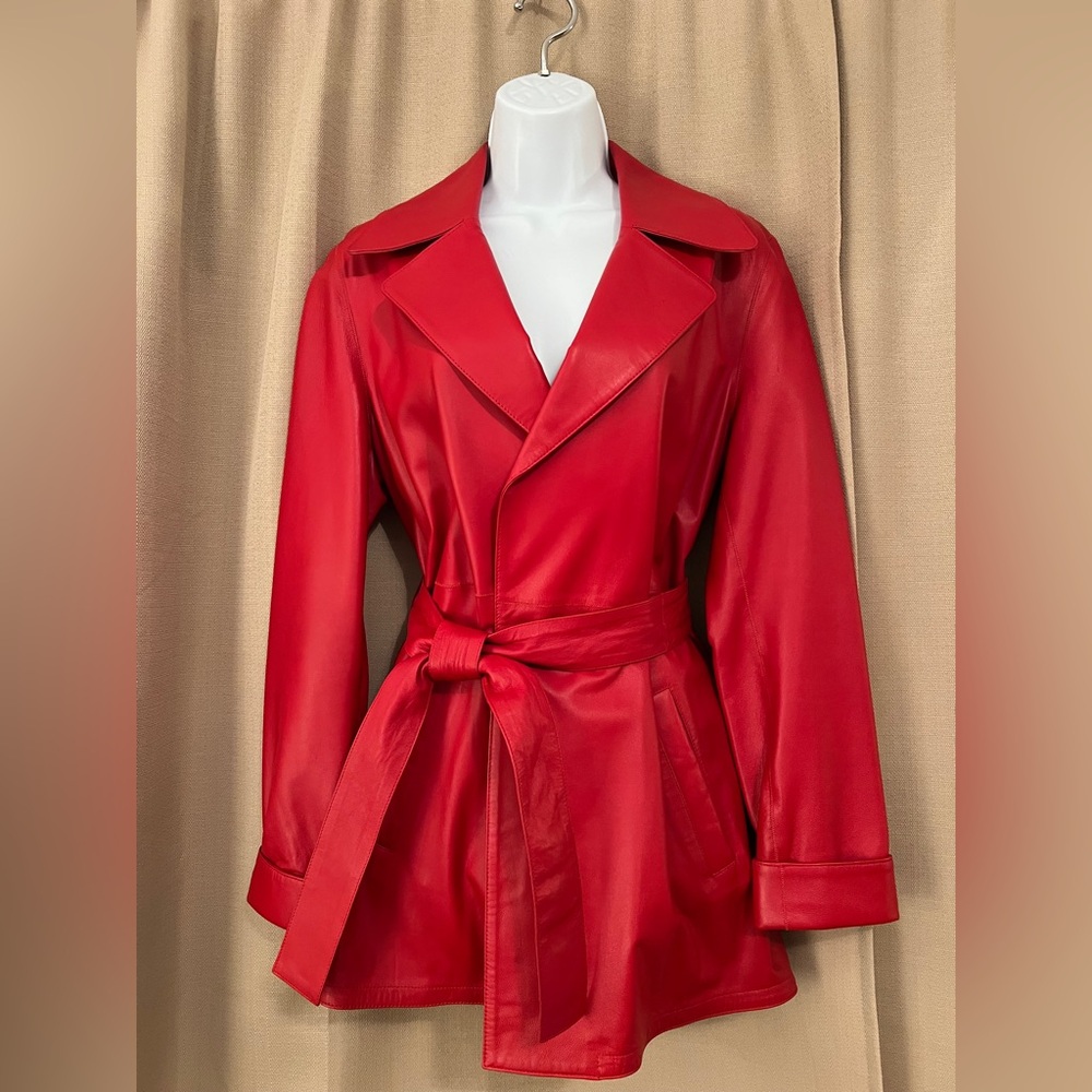Barcelino San Francisco Red Leather Jacket M